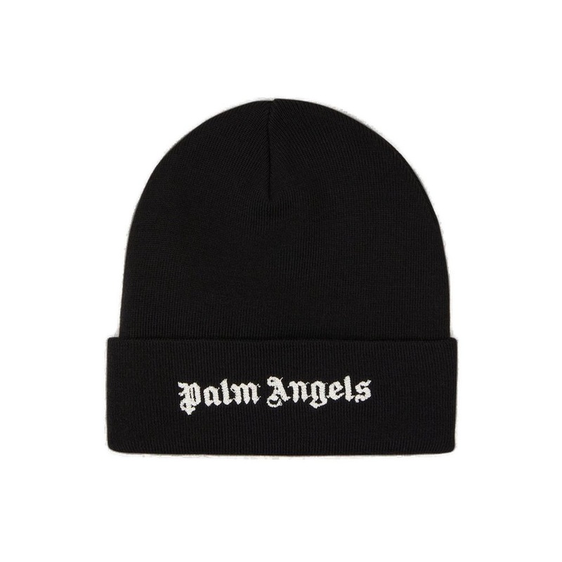 Palm Angels Logo Embroidered Knit Beanie