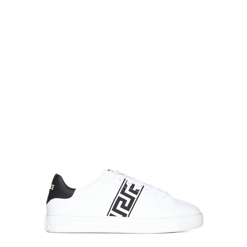 Versace Greca Embroidered Lace-Up Sneakers