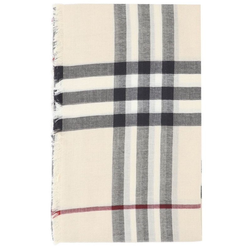 Burberry Check Printed Frayed-Edge Scarf