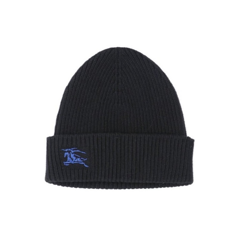Burberry Equestrian Knight Logo Embroidered Ribbed-Knit Beanie