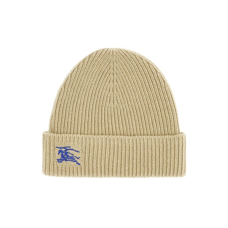 BurberryLogo Embroidered Ribbed-Knit Beanie