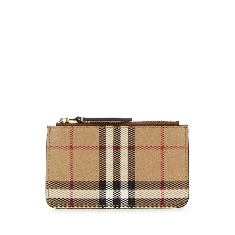 Burberry Check Printed Zipped Coin Case