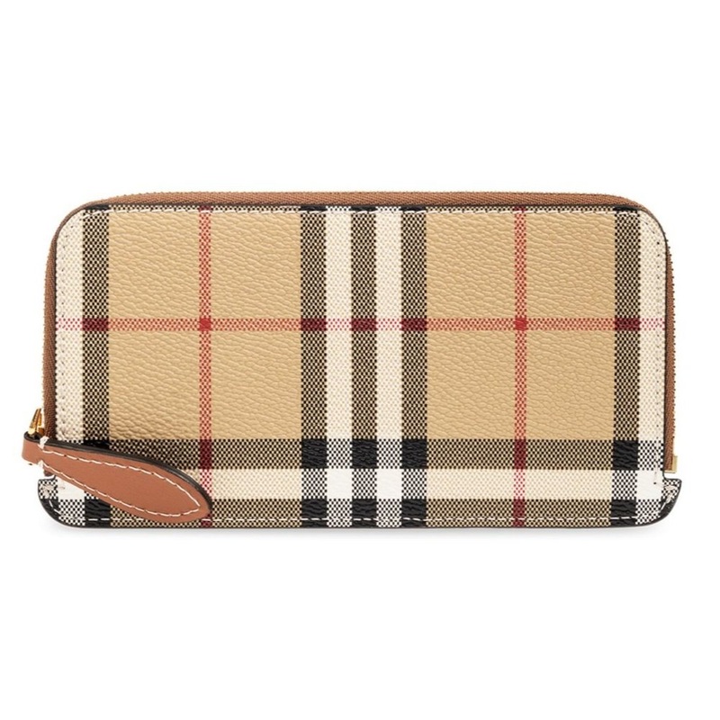 Burberry Checked All-Around Zip-Up Wallet
