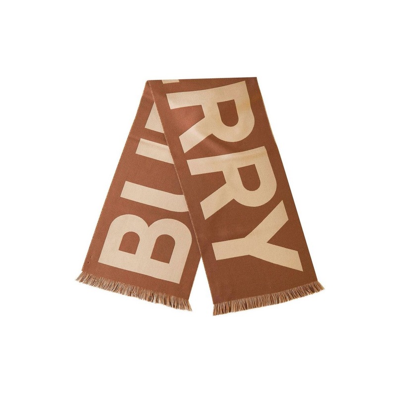 Burberry Logo Detailed Frayed Edge Scarf
