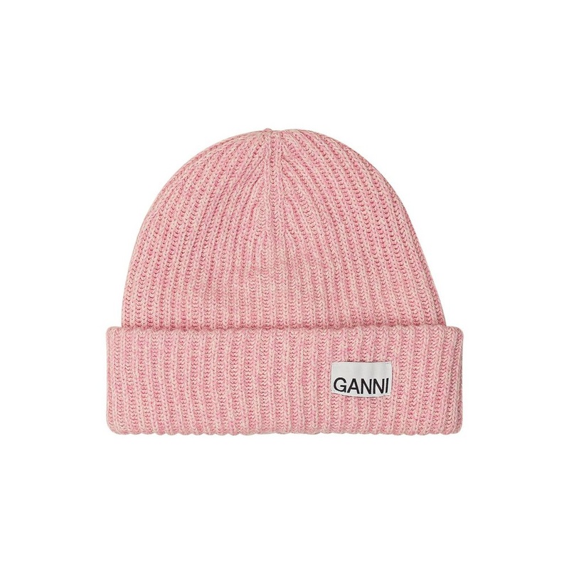 Ganni Logo Patch Oversized Beanie