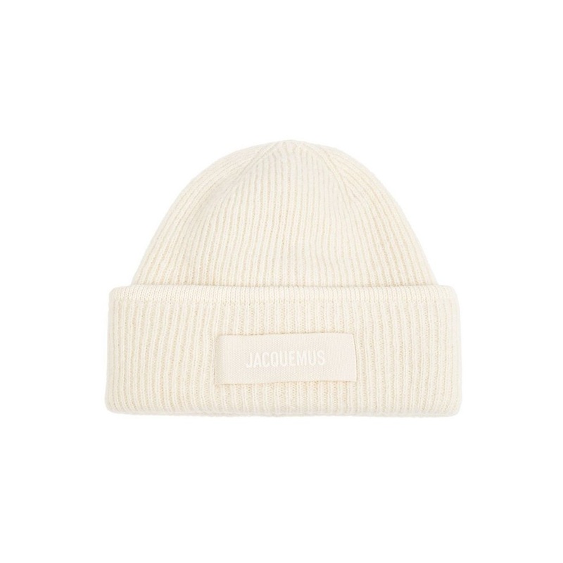 Jacquemus Logo Patch Ribbed Beanie