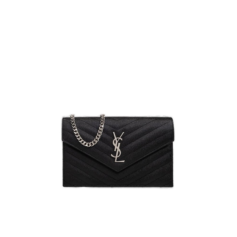 Saint Laurent Cassandre Matelass Envelope Chain Wallet