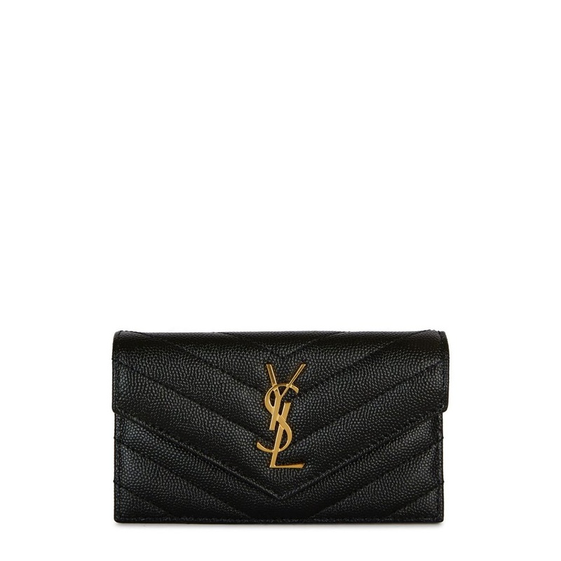 Saint Laurent Cassandre Matelass Fragments Flap Card Case