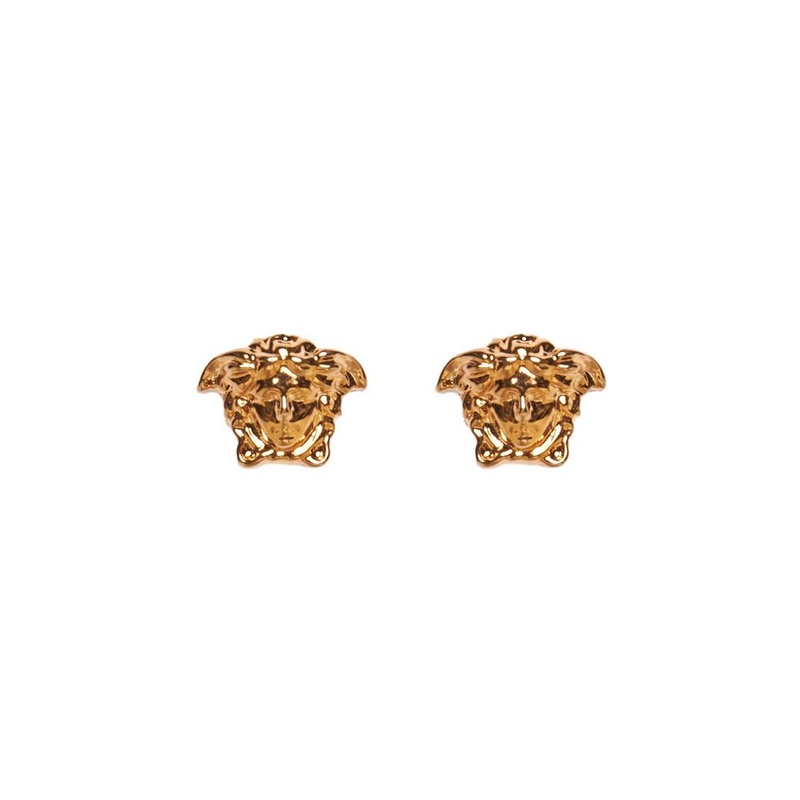 Versace Medusa Stud Logo Engraved Earrings