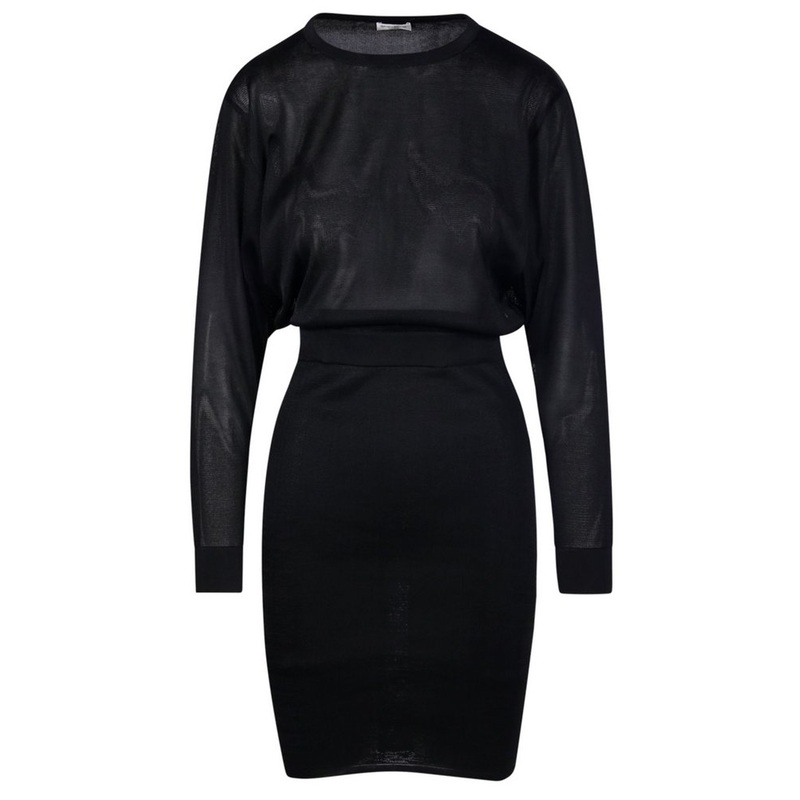 Saint Laurent Backless Long-Sleeved Dress