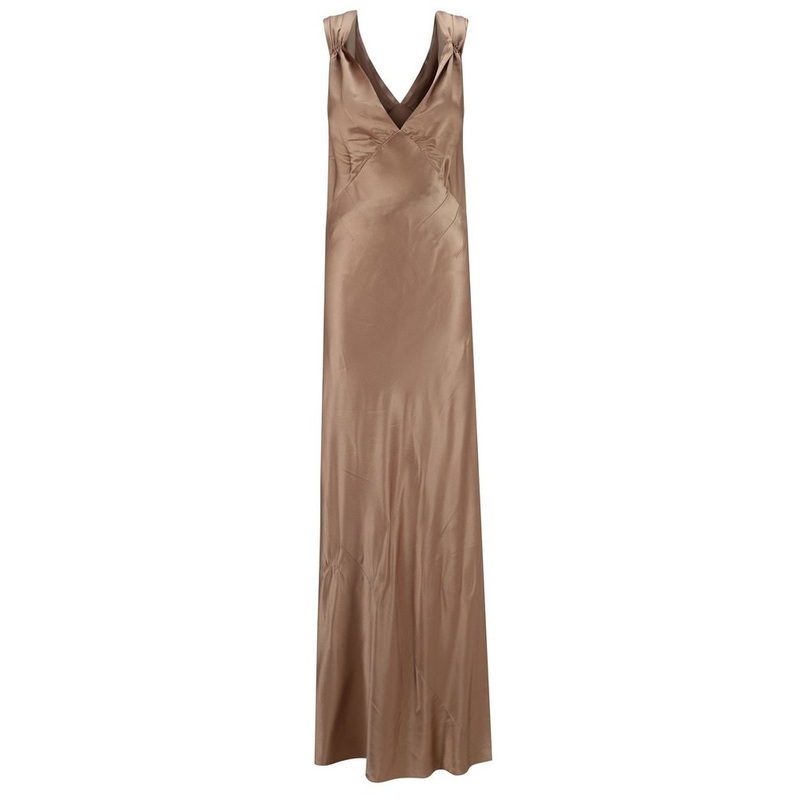 Saint Laurent Cross-Back V-Neck Dress