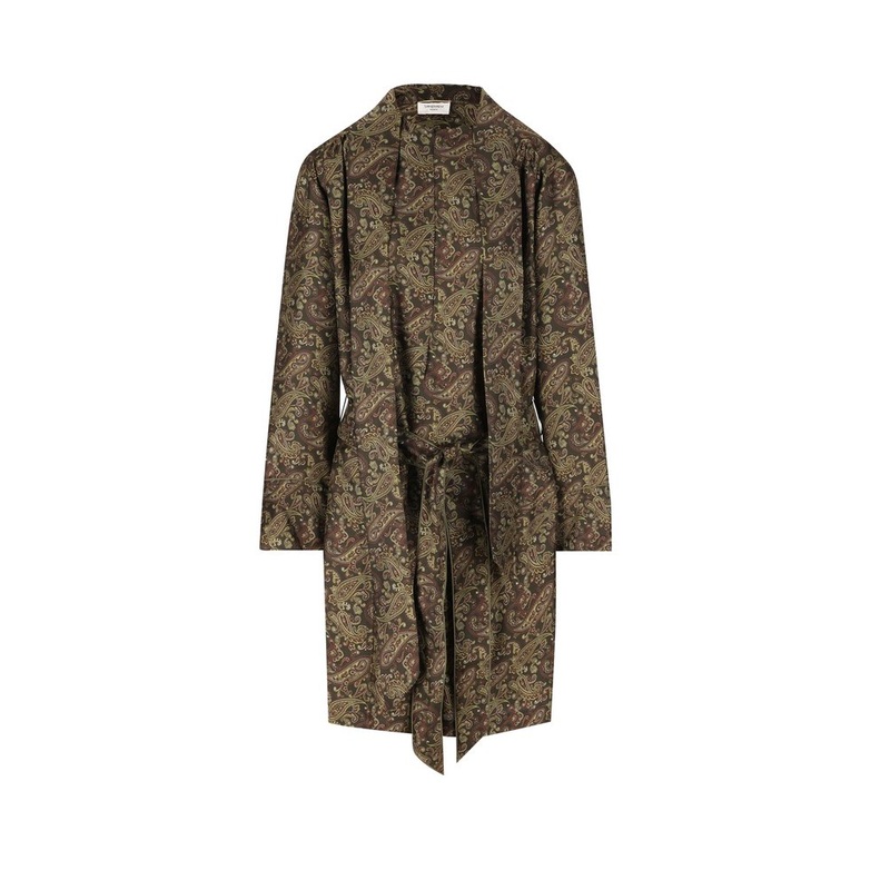 Saint Laurent Paisley Print Tie-Detailed Dress