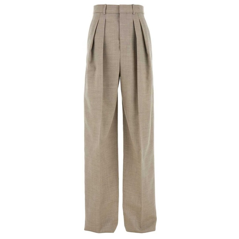 Saint Laurent Pleated Straight Leg Pants