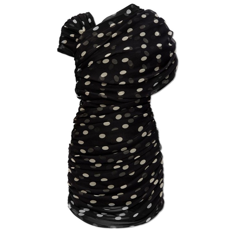 Saint Laurent Ruched Asymmetrical Dress
