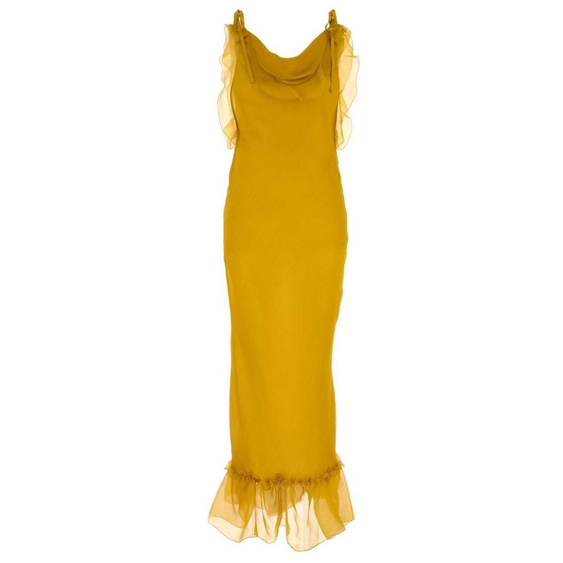 Saint Laurent Ruffled Sleeveless Dress