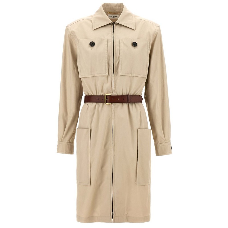 Saint Laurent Saharienne Belted Dress