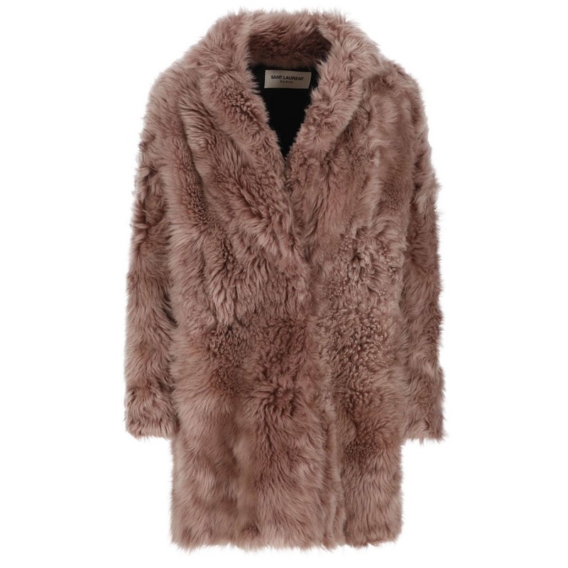 Saint Laurent Shearling Long-Sleeved Coat