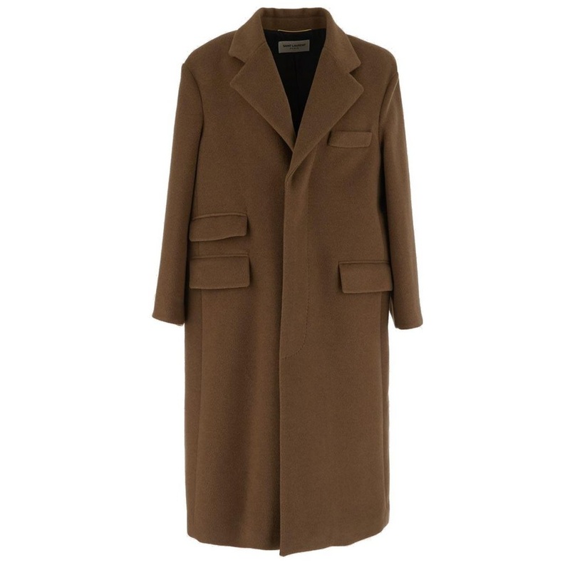 Saint Laurent Single-Breasted Long-Sleeved Coat