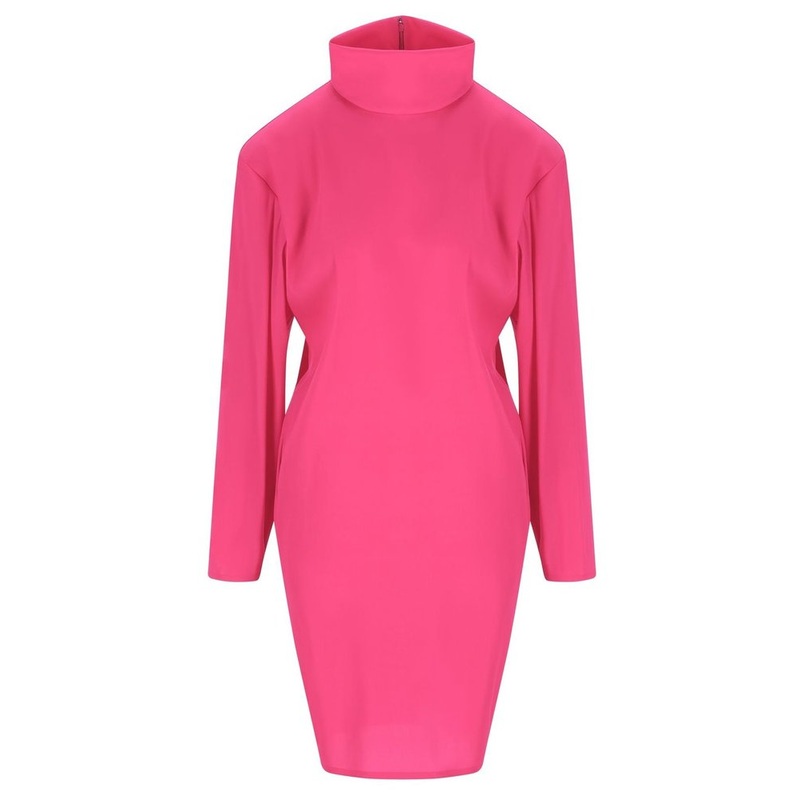 Saint Laurent Turtleneck Long-Sleeve Dress