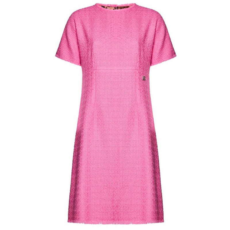 Dolce & Gabbana Tweed Crewneck Mini Dress