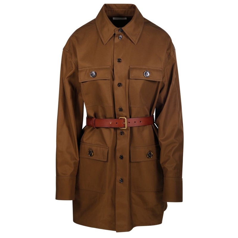 Saint Laurent Belted Buttoned Coat