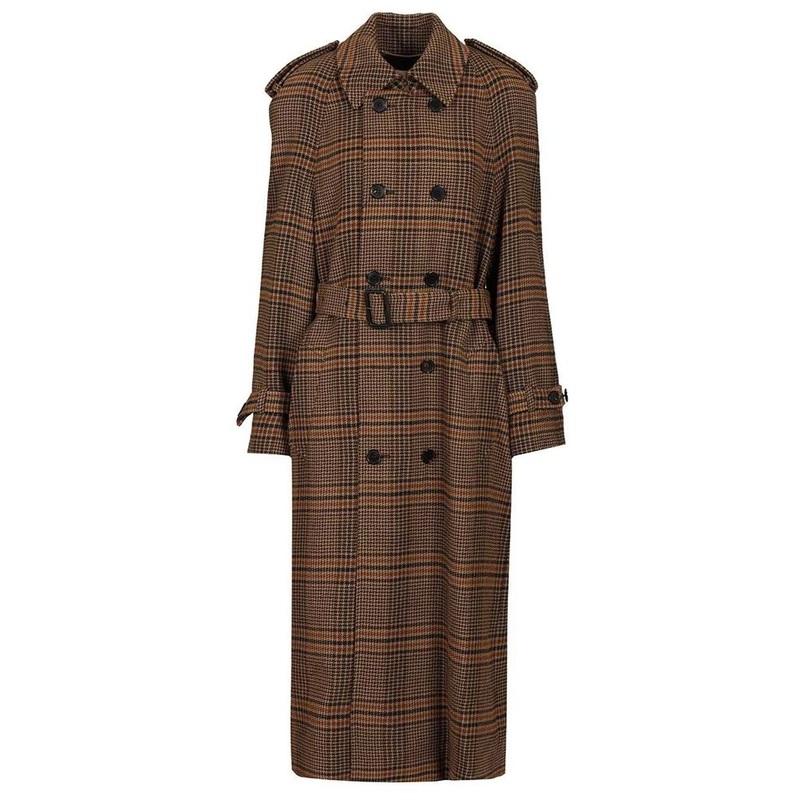 Saint Laurent Checked Double-Breasted Belted Coat