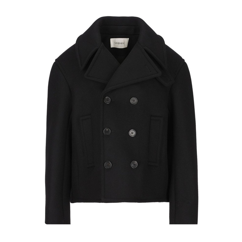 Saint Laurent Double-Breasted Cropped Coat