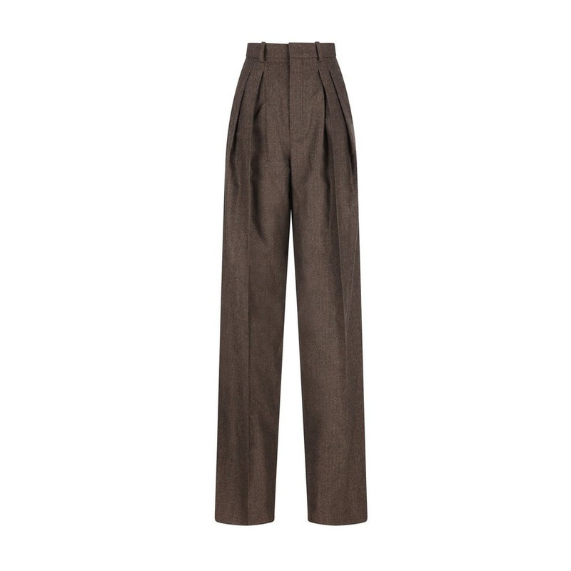 Saint Laurent Mid-Rise Wide Leg Pants