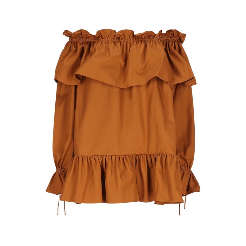 Saint Laurent Ruffled Off-Shoulder Dress