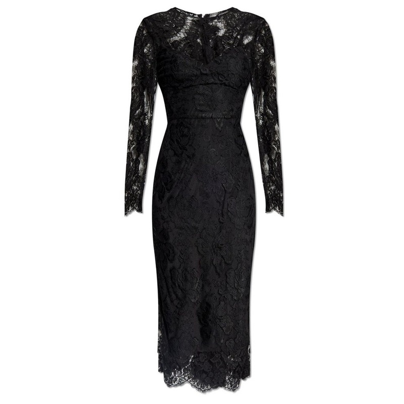 Dolce & Gabbana Calf-Length Floral Lace Dress