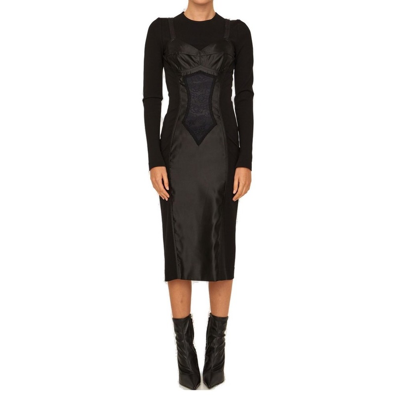 Dolce & Gabbana Detailed Long-Sleeved Midi Dress