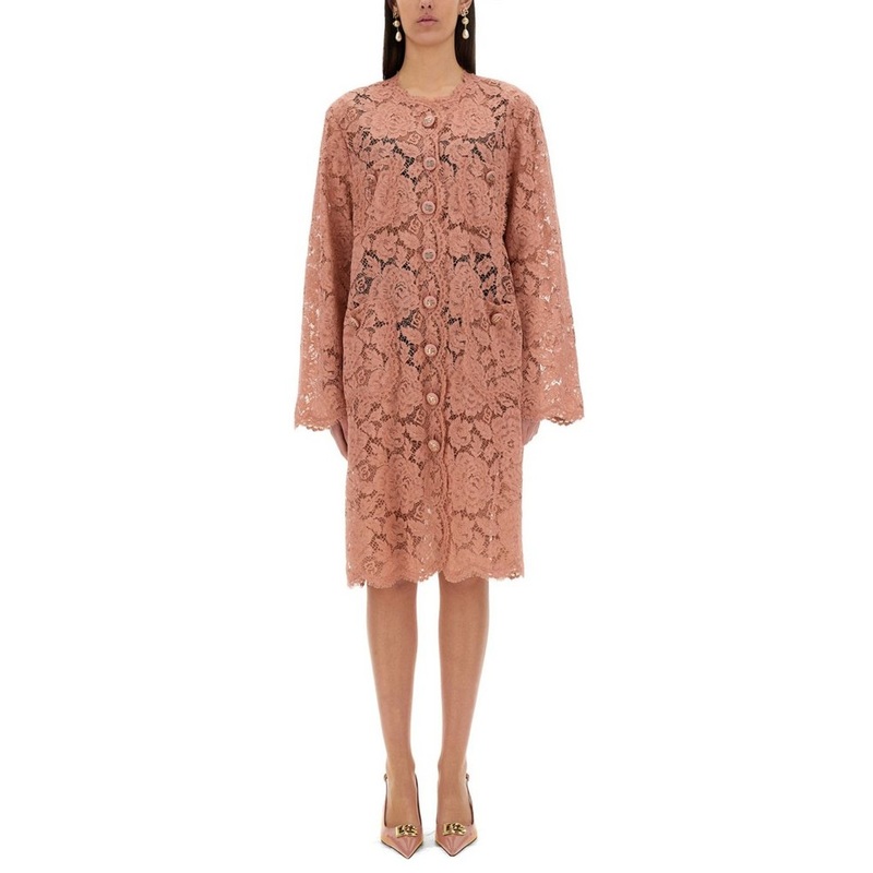 Dolce & Gabbana DG Logo Floral Cordonnet Lace Coat