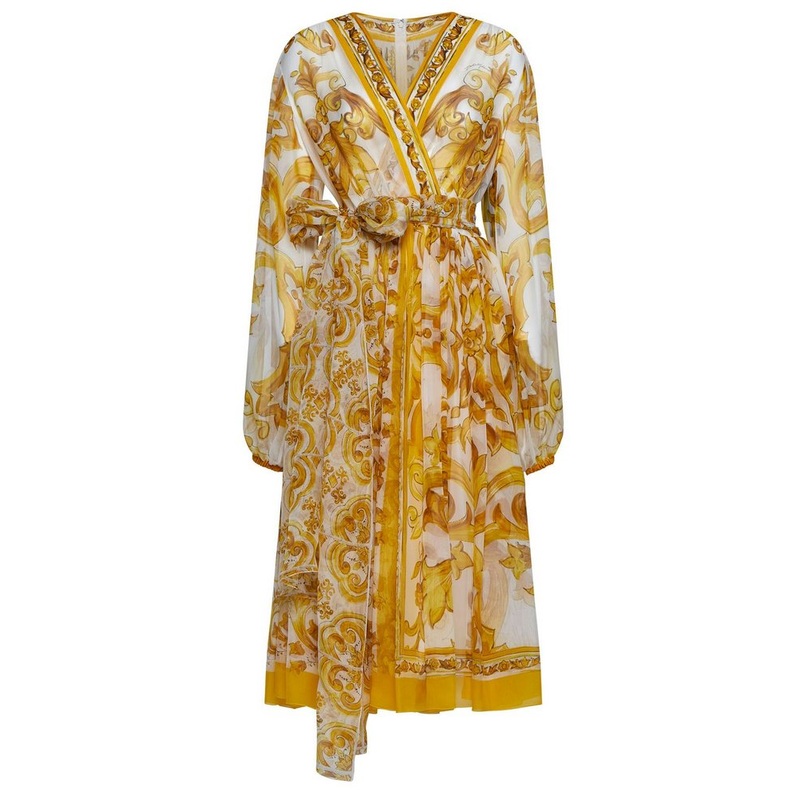 Dolce & Gabbana Graphic-Printed Belted Dress