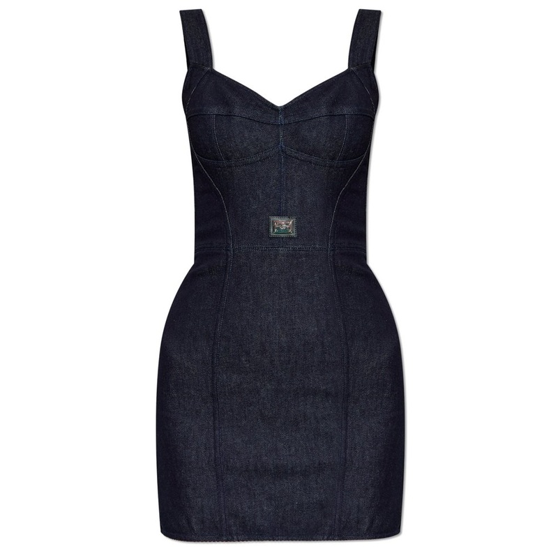 Dolce & Gabbana Logo Plaque Mini Denim Dress