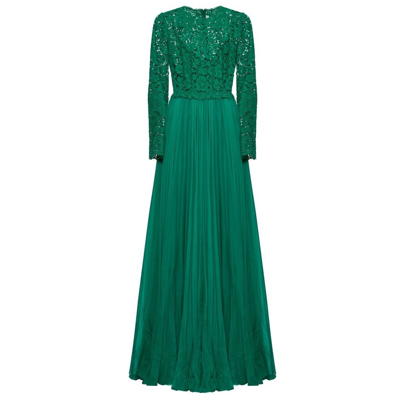 Dolce & Gabbana Long Floral Cordonetto Lace Dress