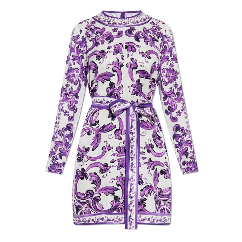 Dolce & Gabbana Majolica Printed Charmeuse Dress