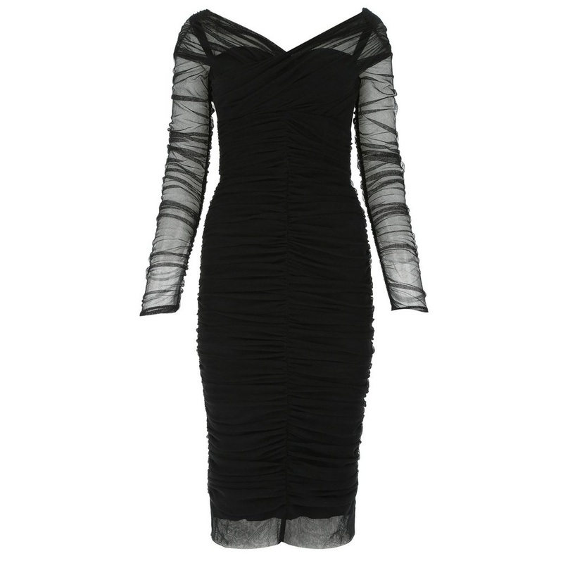 Dolce & Gabbana Ruched V-Neck Dress – Cettire