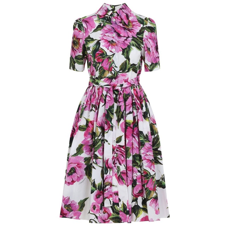 Dolce & Gabbana Floral Printed Pleated Dress