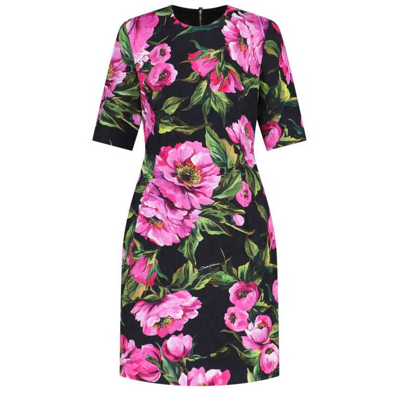 Dolce & Gabbana Floral Printed Short-Sleeved Dress