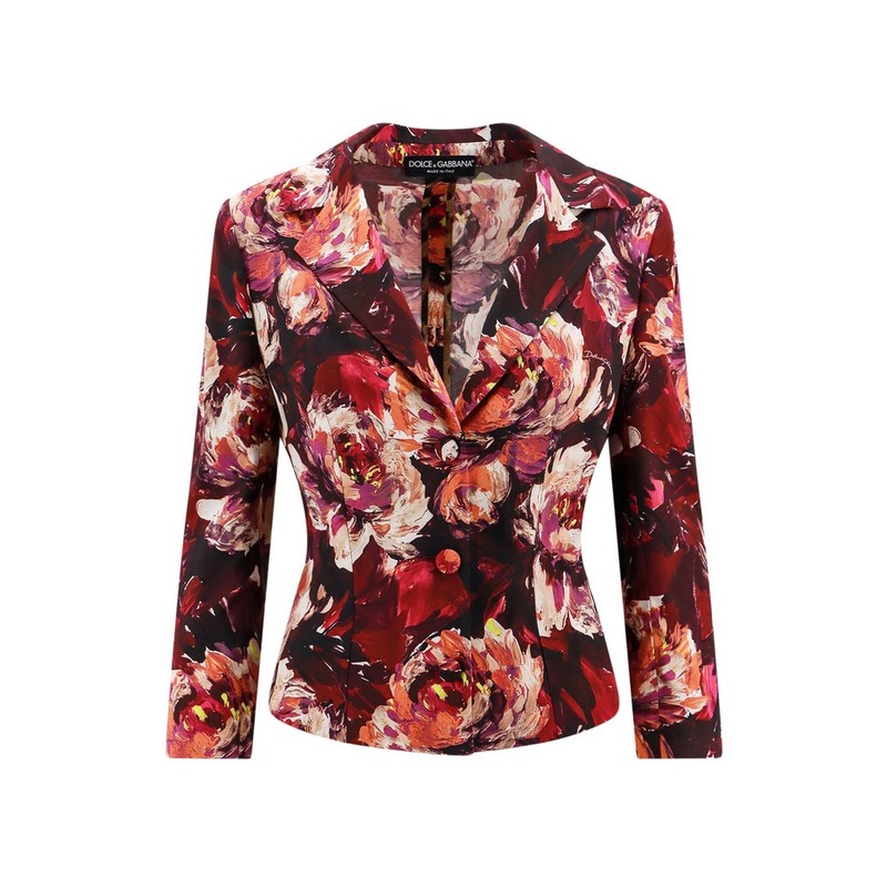 Dolce & Gabbana Floral Printed Slim-Fit Blazer