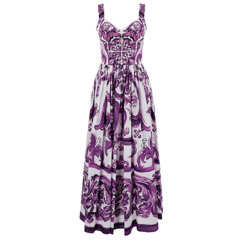 Dolce & Gabbana Graphic Printed Sleeveless Midi Dress