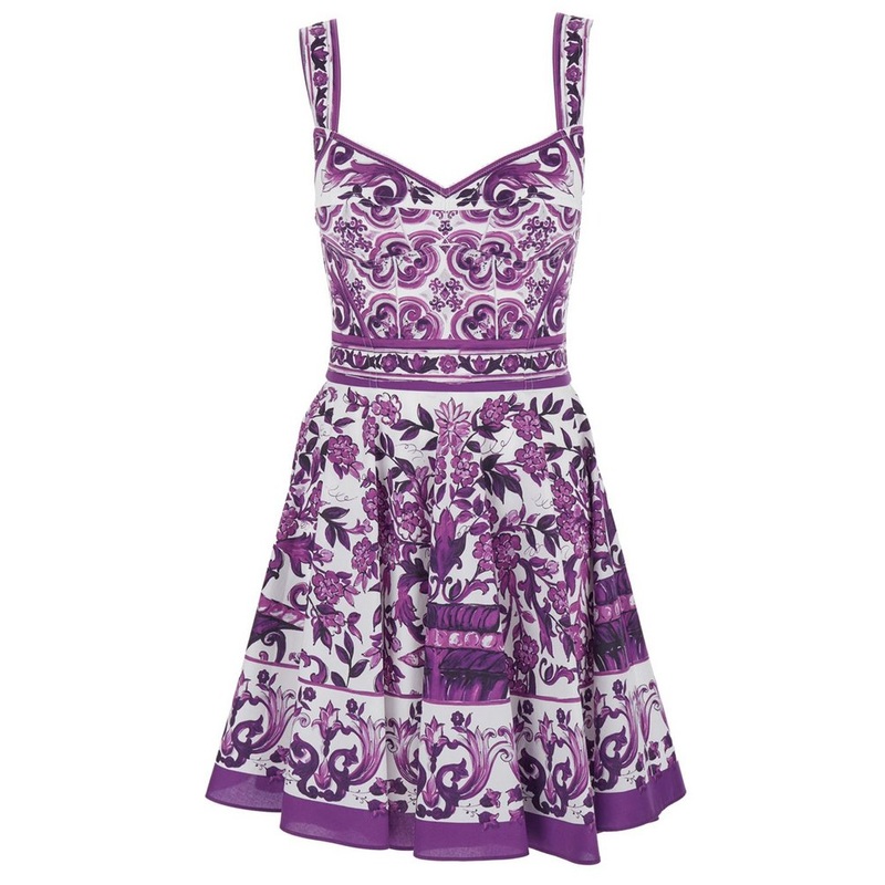 Dolce & Gabbana Majolica Printed Sleeveless Mini Dress
