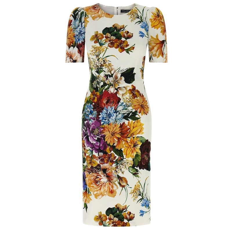 Dolce & Gabbana Bouquet Printed Midi Dress