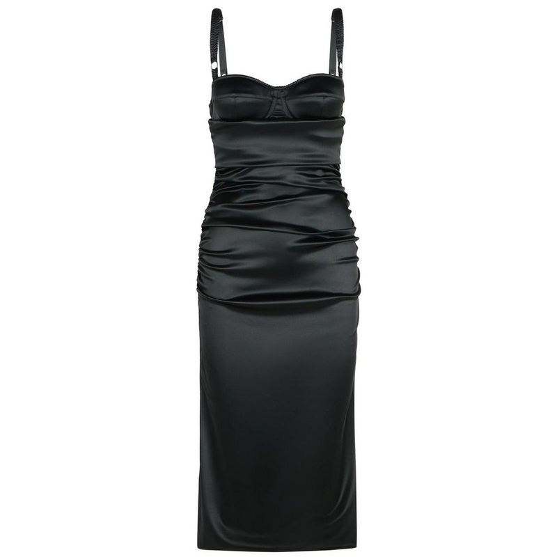Dolce & Gabbana Bra-Style Draped Calf-Length Dress