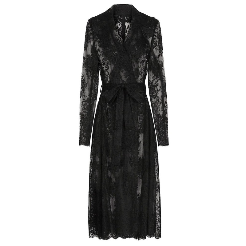 Dolce & Gabbana Chantilly Belted Lace Coat