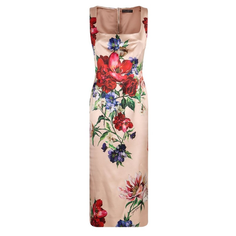 Dolce & Gabbana Floral Printed Sleeveless Midi Dress