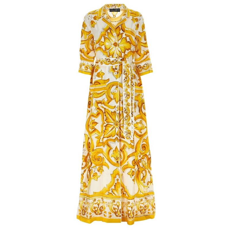 Dolce & Gabbana Graphic Printed Belted Waist Coat