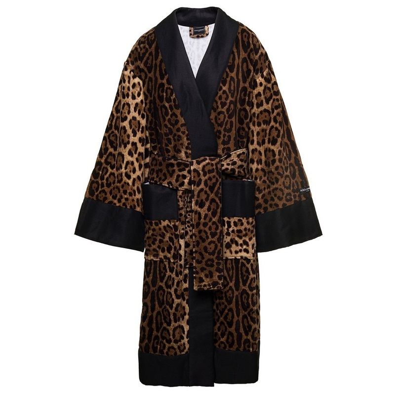 Dolce & Gabbana Leopard Printed Bath Robe