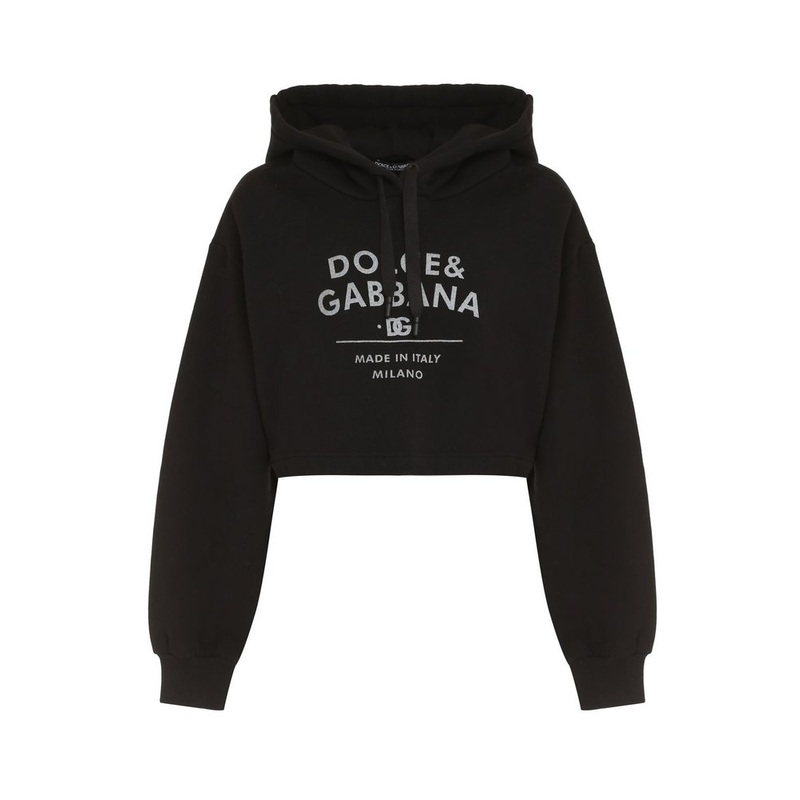 Dolce & Gabbana Logo Printed Cropped Hoodie