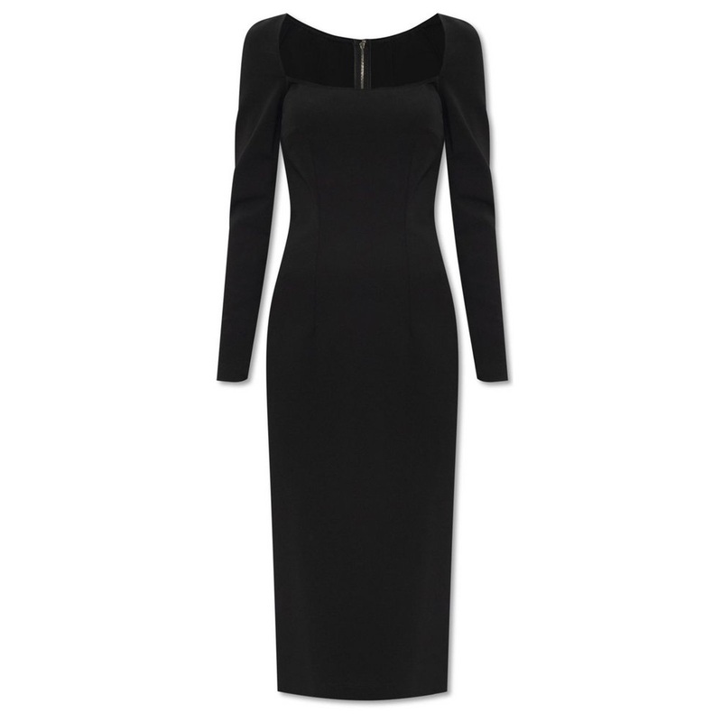 Dolce & Gabbana Milano Long-Sleeved Jersey Rib Sheath Dress